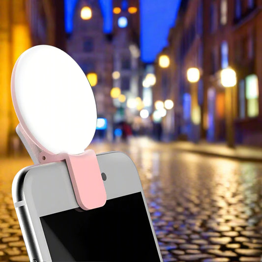 Anneau lumineux LED pour selfie de téléphone portable, mini, portable, durable, pratique, à trois niveaux de gradation, pour photographie