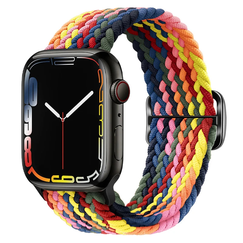 Braided Solo Loop Elastic Band for Apple Watch | Fits All Series & Sizes (38mm-49mm)