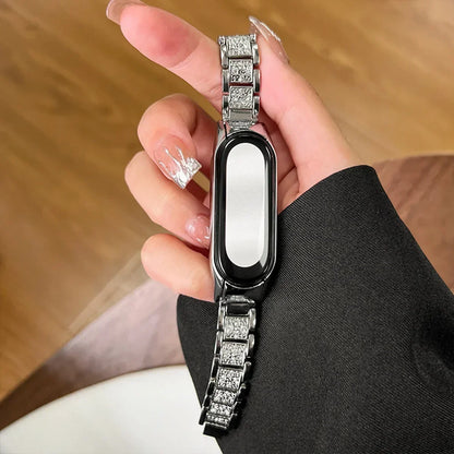 Bracelet en métal diamant pour Xiaomi Mi Band 3-8