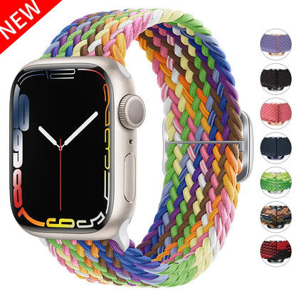 Braided Solo Loop Elastic Band for Apple Watch | Fits All Series & Sizes (38mm-49mm)