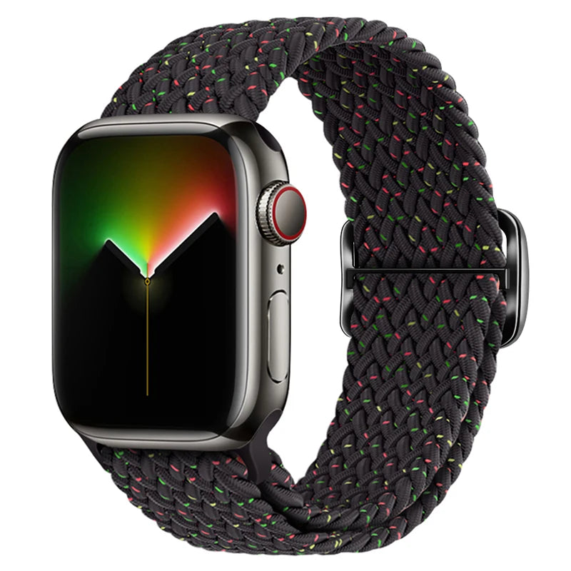 Braided Solo Loop Elastic Band for Apple Watch | Fits All Series & Sizes (38mm-49mm)