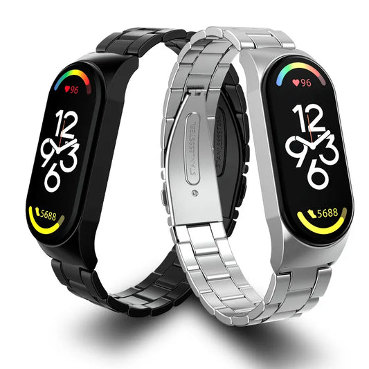 Bracelets en acier inoxydable pour Xiaomi Mi Band 4-7