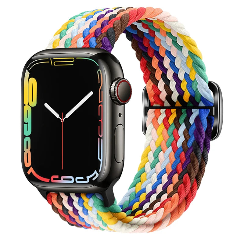 Braided Solo Loop Elastic Band for Apple Watch | Fits All Series & Sizes (38mm-49mm)