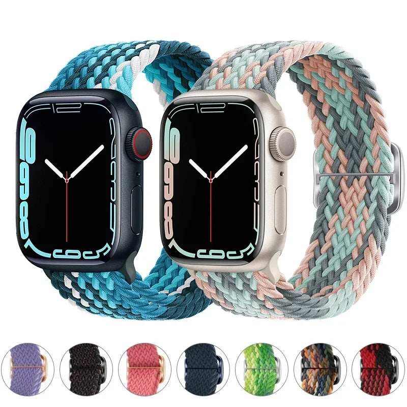 Braided Solo Loop Elastic Band for Apple Watch | Fits All Series & Sizes (38mm-49mm)