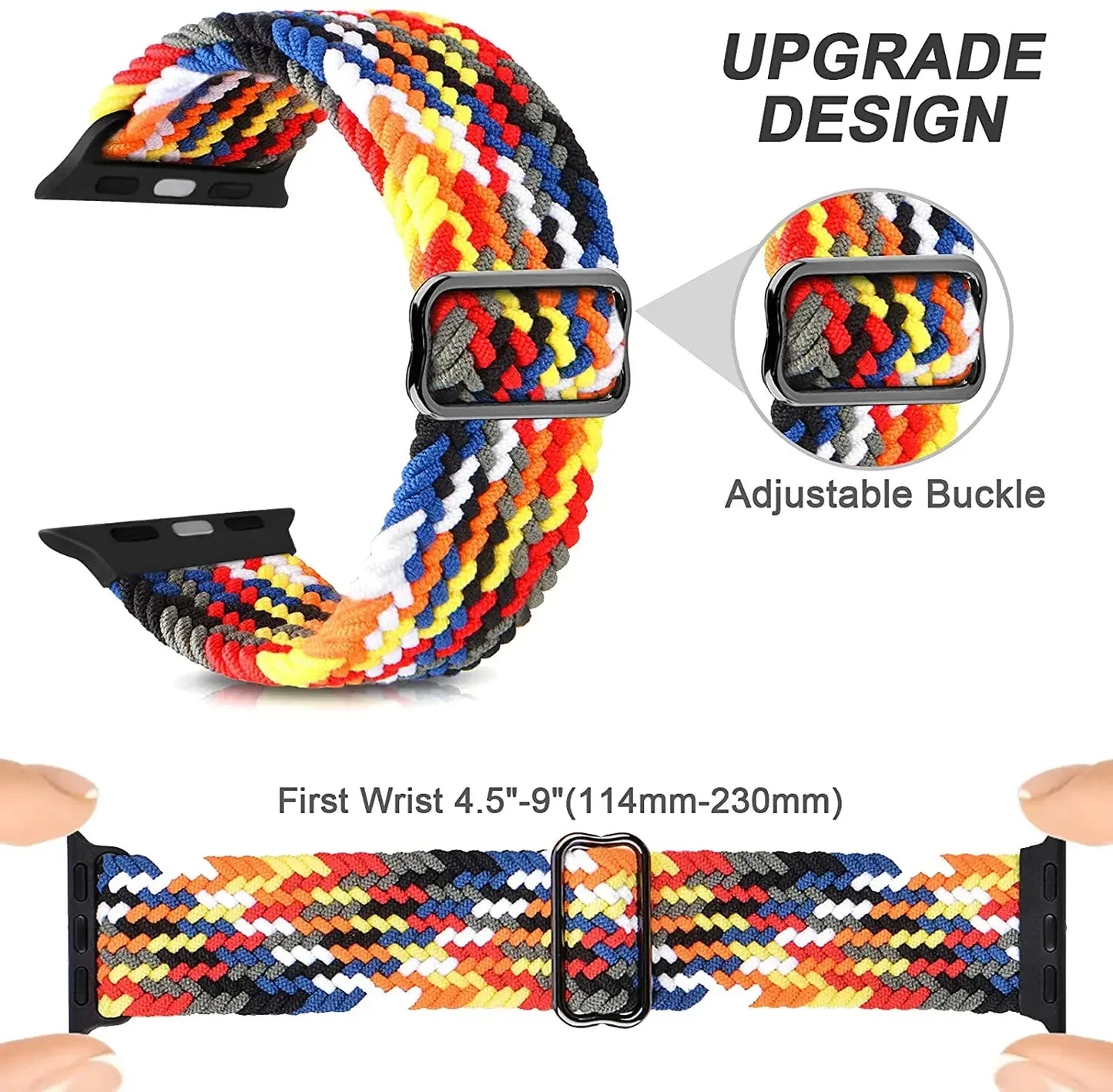 Braided Solo Loop Elastic Band for Apple Watch | Fits All Series & Sizes (38mm-49mm)